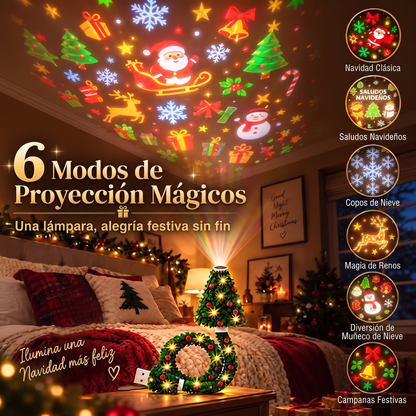 Proyector de árbol de Navidad con 6 escenas mágicas