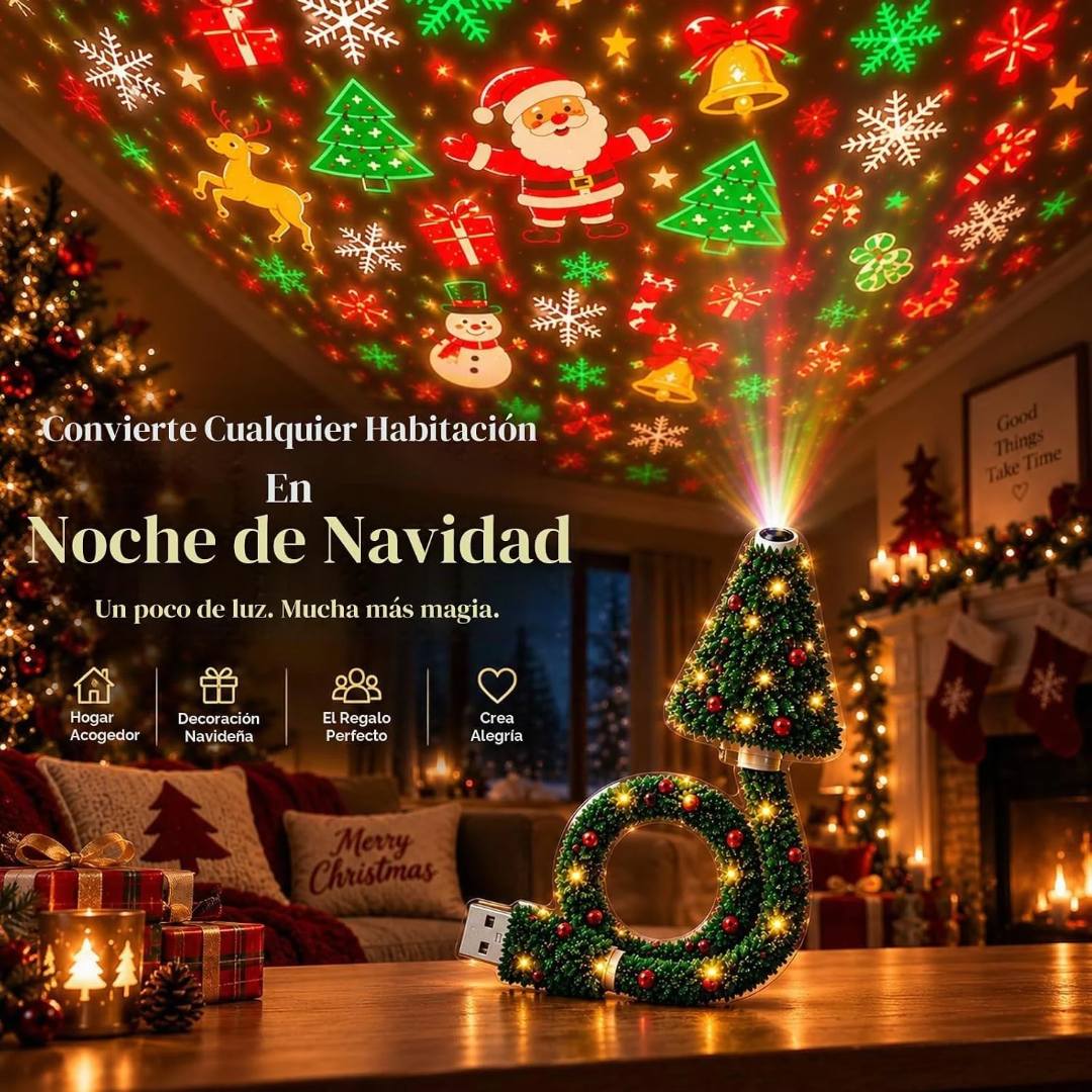 Proyector de árbol de Navidad con 6 escenas mágicas