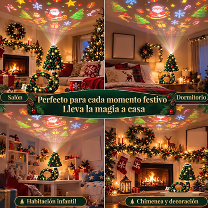 Proyector de árbol de Navidad con 6 escenas mágicas